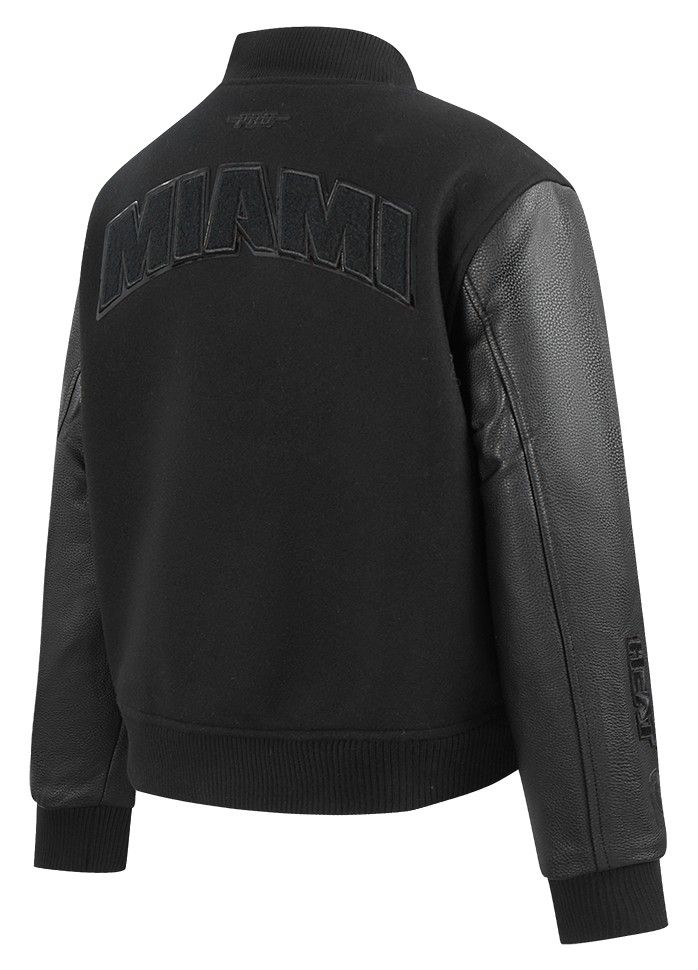 Pro Standard Women's Miami Heat Black Classic Wool Varsity Jacket product image