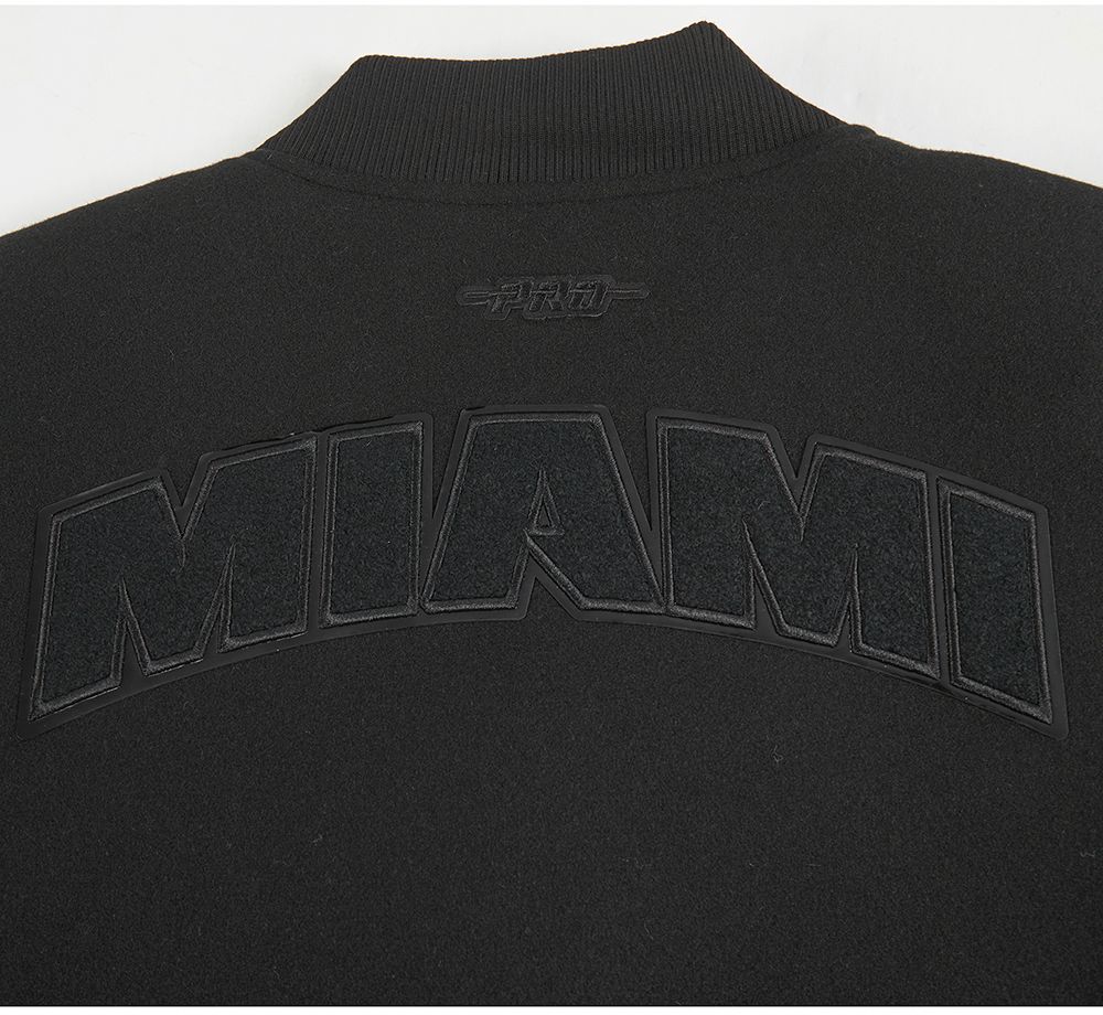 Pro Standard Women's Miami Heat Black Classic Wool Varsity Jacket product image