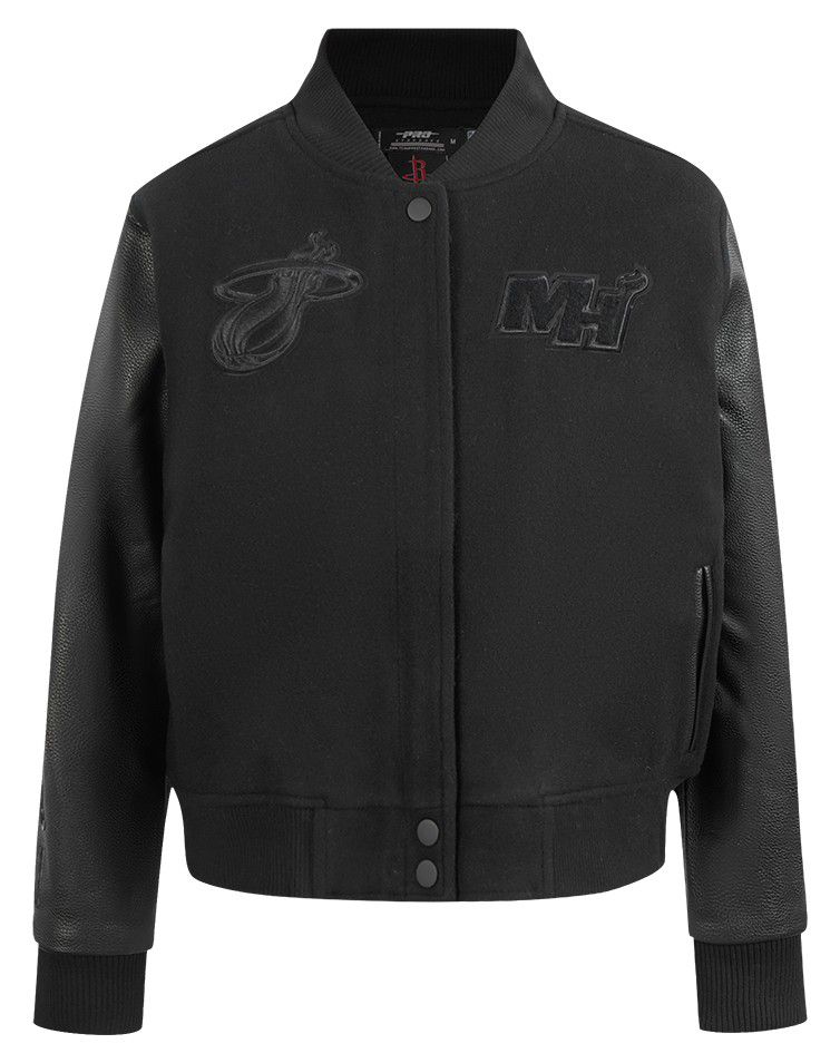 Pro Standard Women's Miami Heat Black Classic Wool Varsity Jacket product image