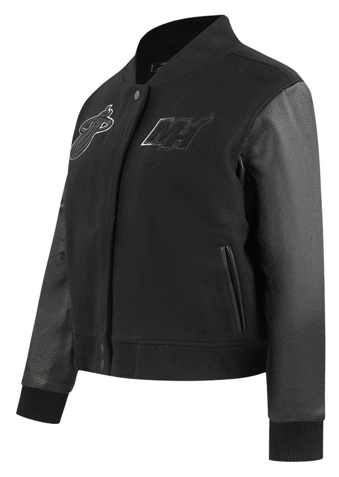 Pro Standard Women's Miami Heat Black Classic Wool Varsity Jacket product image