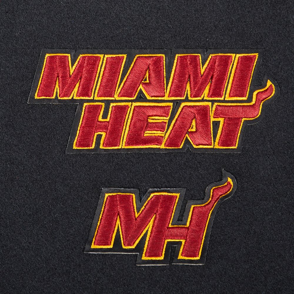 Pro Standard Women's Miami Heat Black Retro Classic Rib Wool Varsity Jacket product image