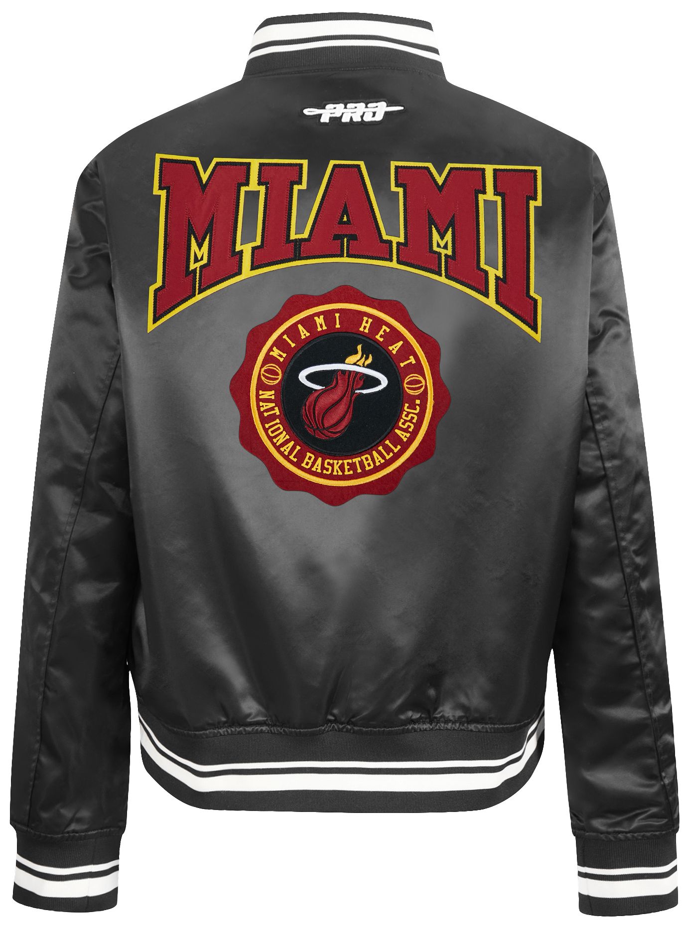 Pro Standard Women's Miami Heat Black Crest Emblem Full-Zip Satin Jacket product image