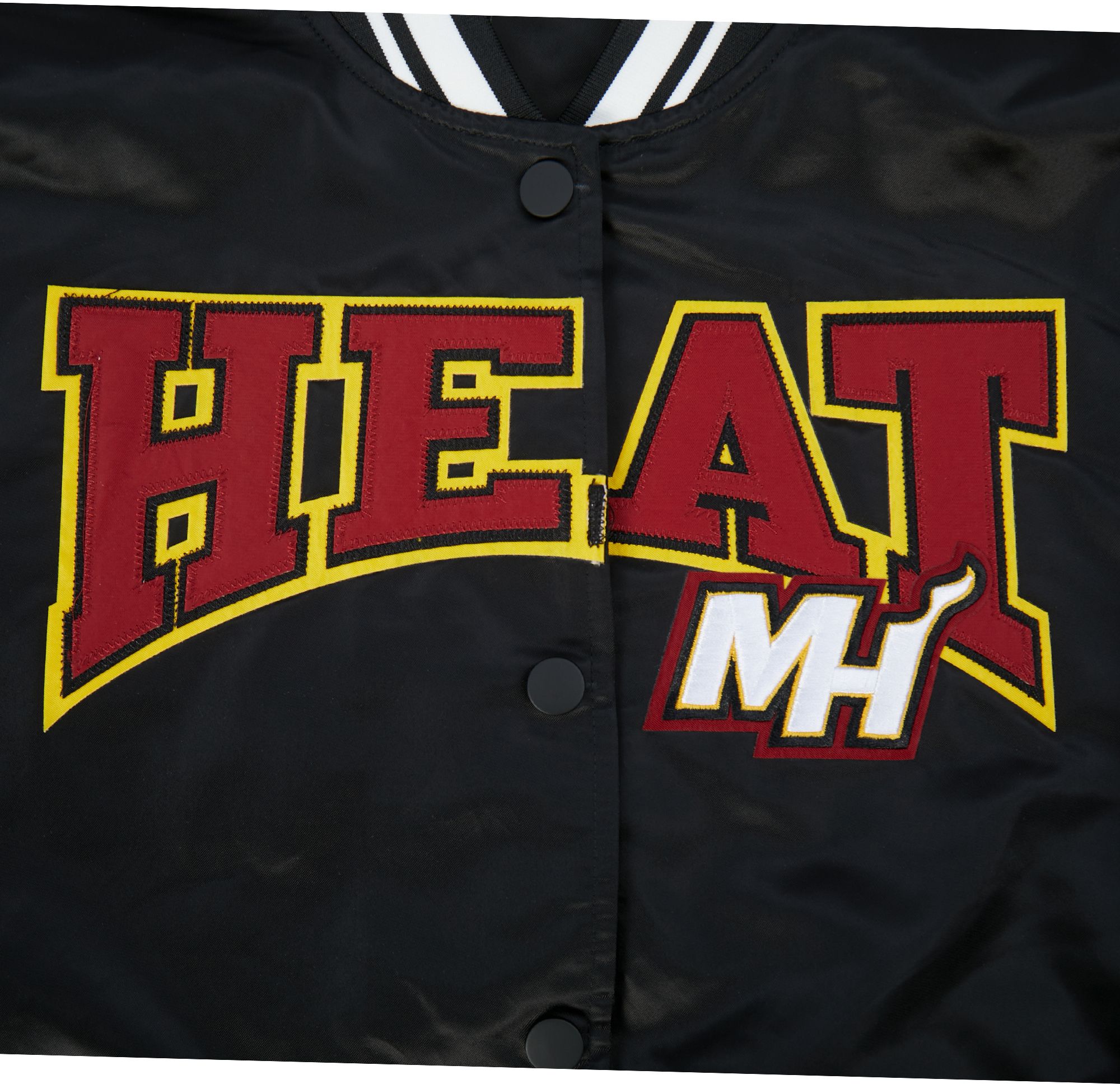 Pro Standard Women's Miami Heat Black Crest Emblem Full-Zip Satin Jacket product image