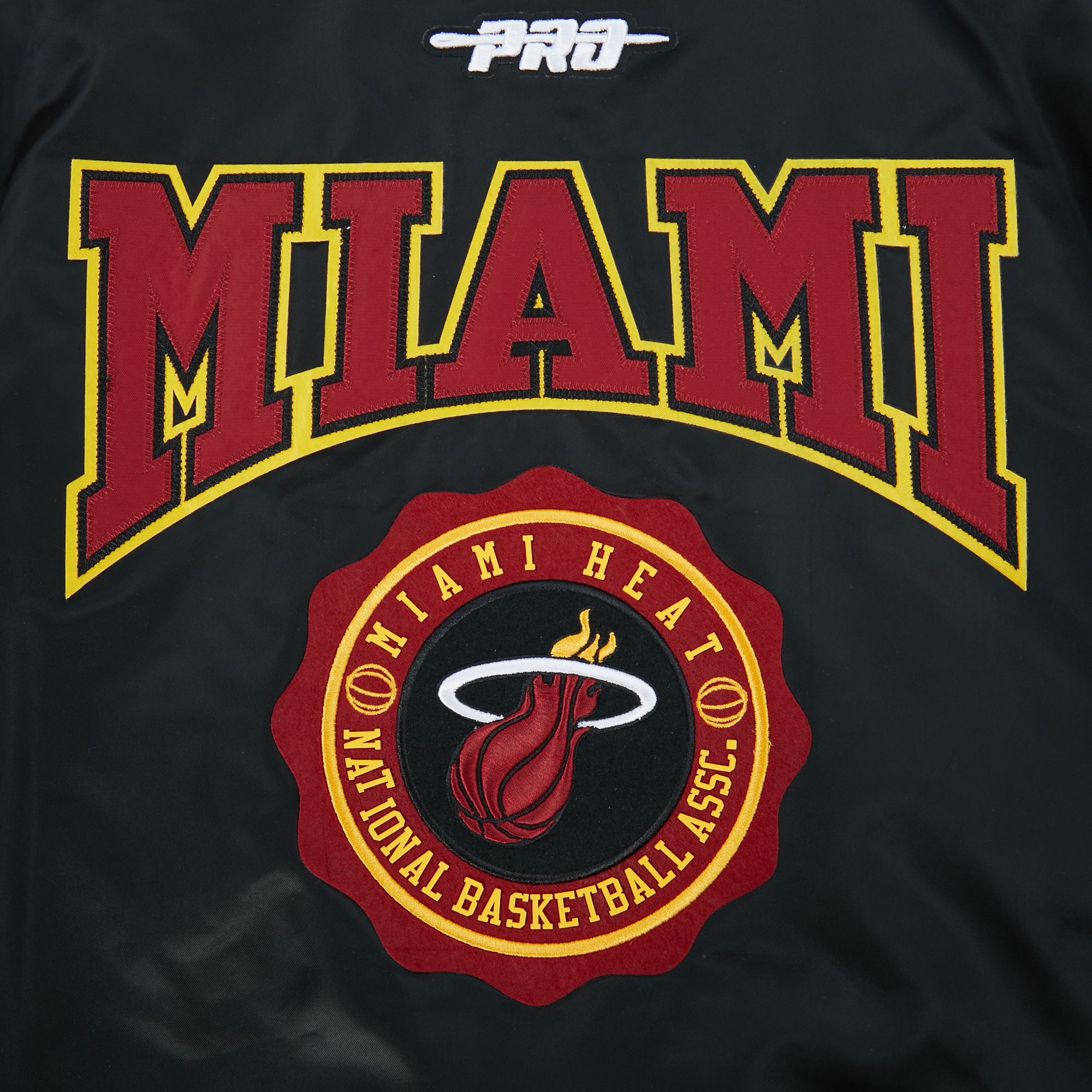 Pro Standard Women's Miami Heat Black Crest Emblem Full-Zip Satin Jacket product image