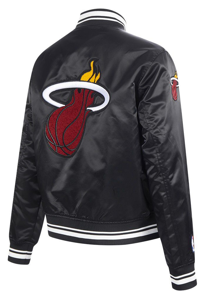 Pro Standard Women's Miami Heat Black Retro Classic Rib Satin Jacket product image