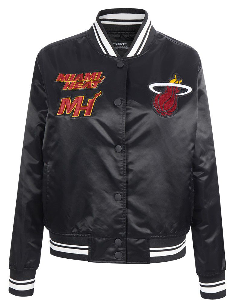Pro Standard Women's Miami Heat Black Retro Classic Rib Satin Jacket product image