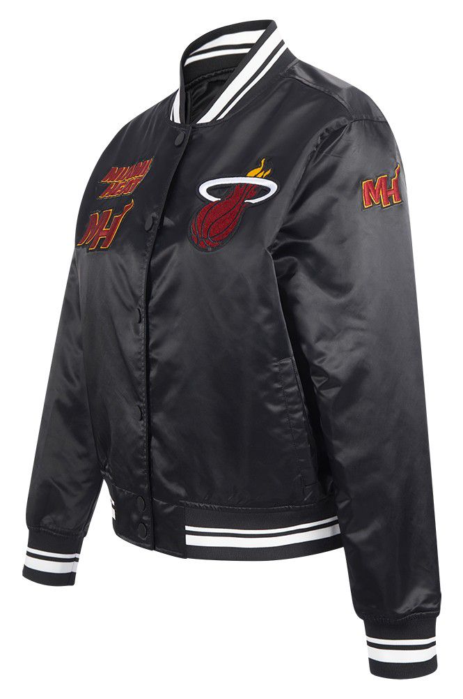Pro Standard Women's Miami Heat Black Retro Classic Rib Satin Jacket product image