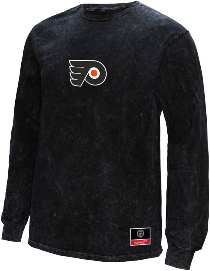 Mitchell & Ness Philadelphia Flyers Vintage Zig-Zag Black Long Sleeve Shirt, Men's, XL