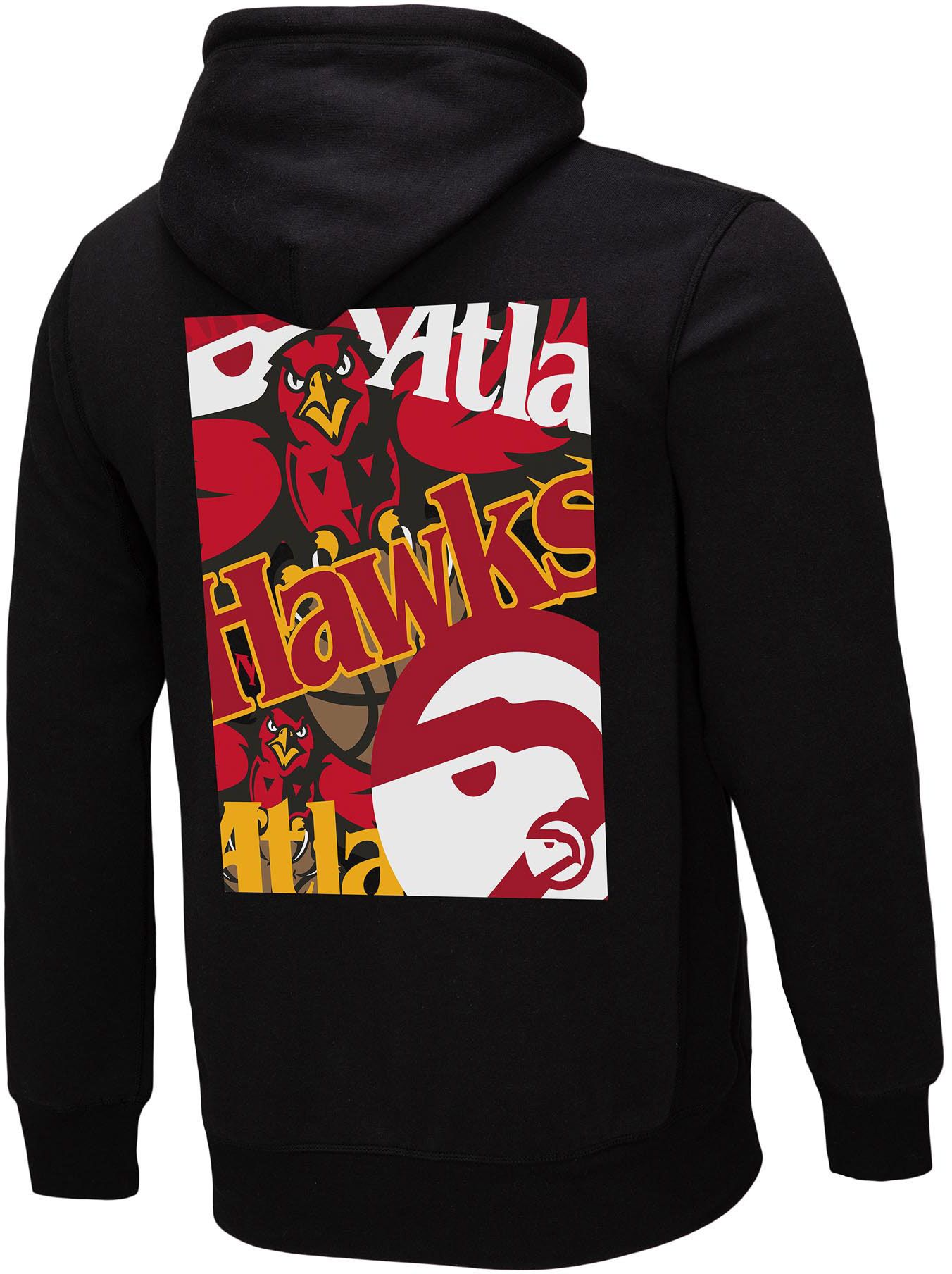 Mitchell & Ness Men's Atlanta Hawks Black Cut Up Hoodie product image