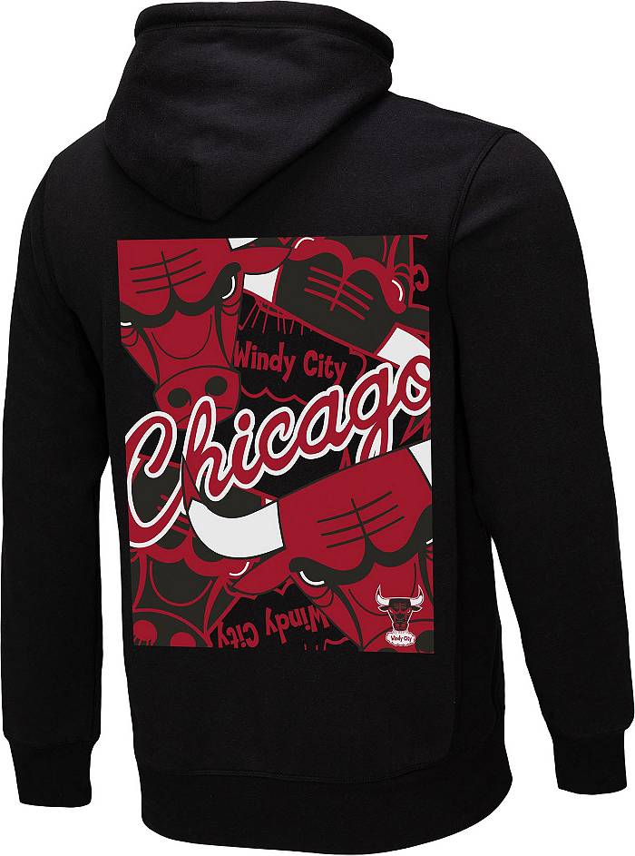 Mitchell & Ness Men's Chicago Bulls Black Cut Up Hoodie