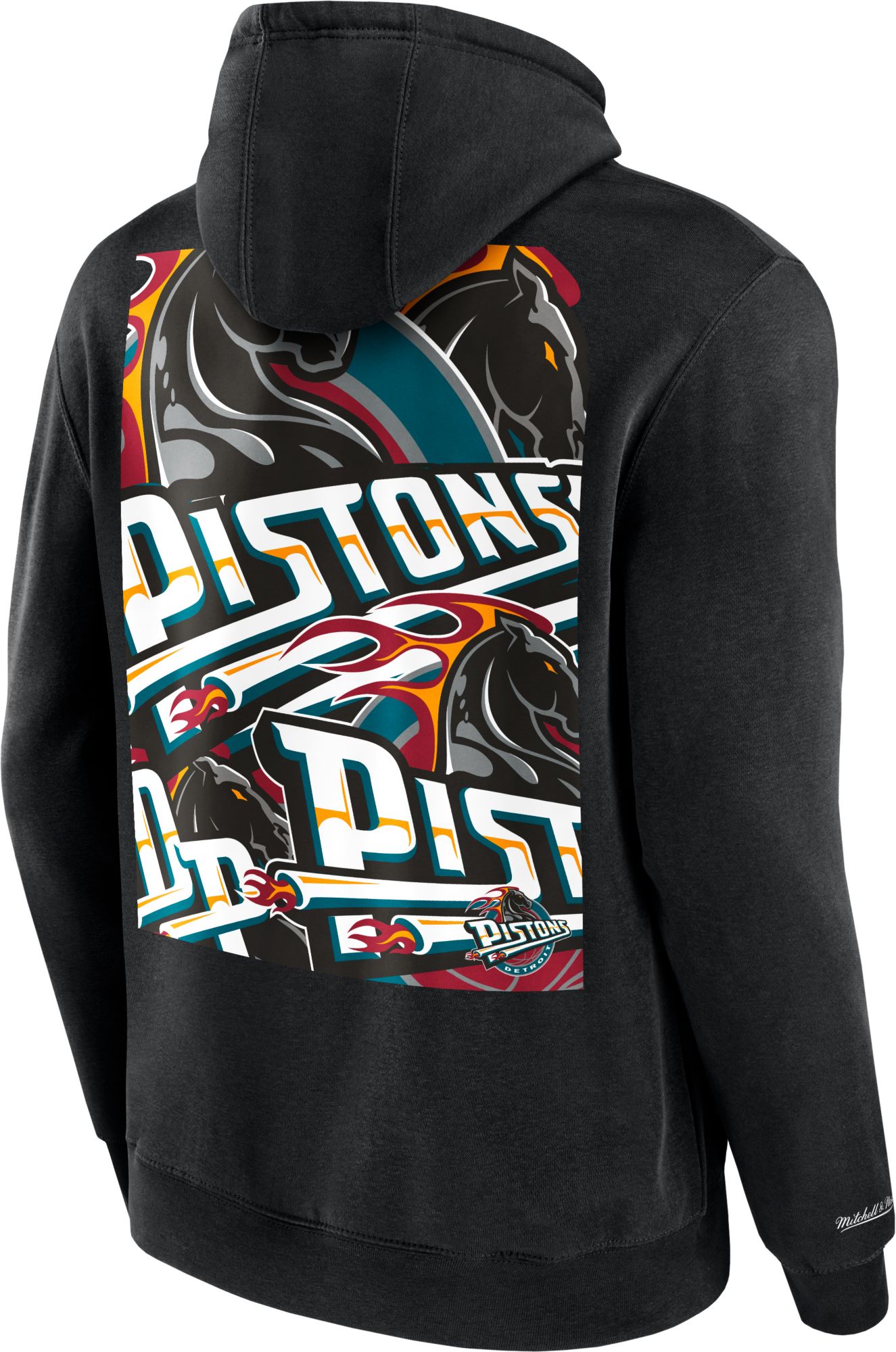 Mitchell & Ness Men's Detroit Pistons Black Cut Up Hoodie product image