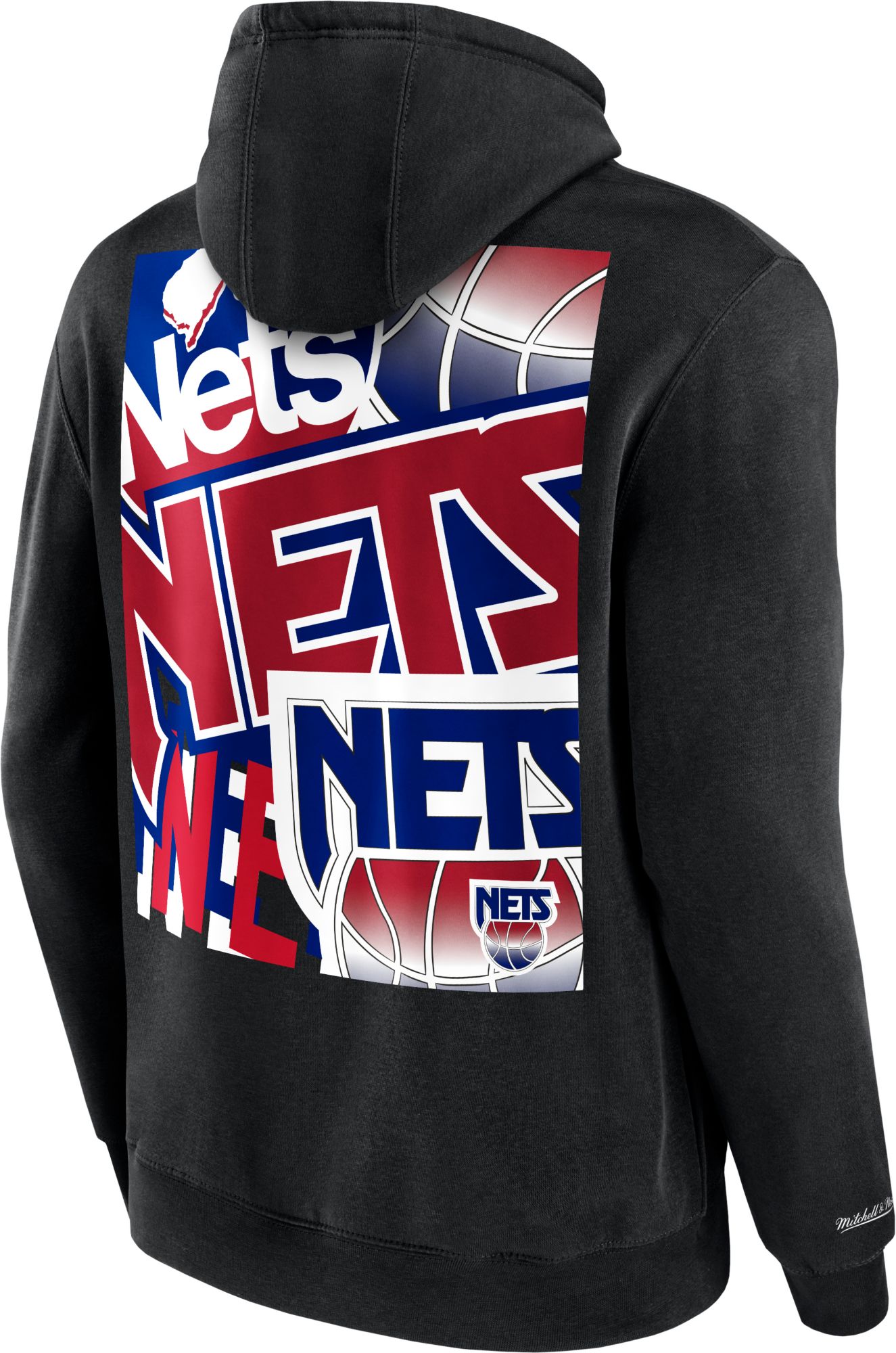 Mitchell & Ness Men's Brooklyn Nets Black Cut Up Hoodie product image