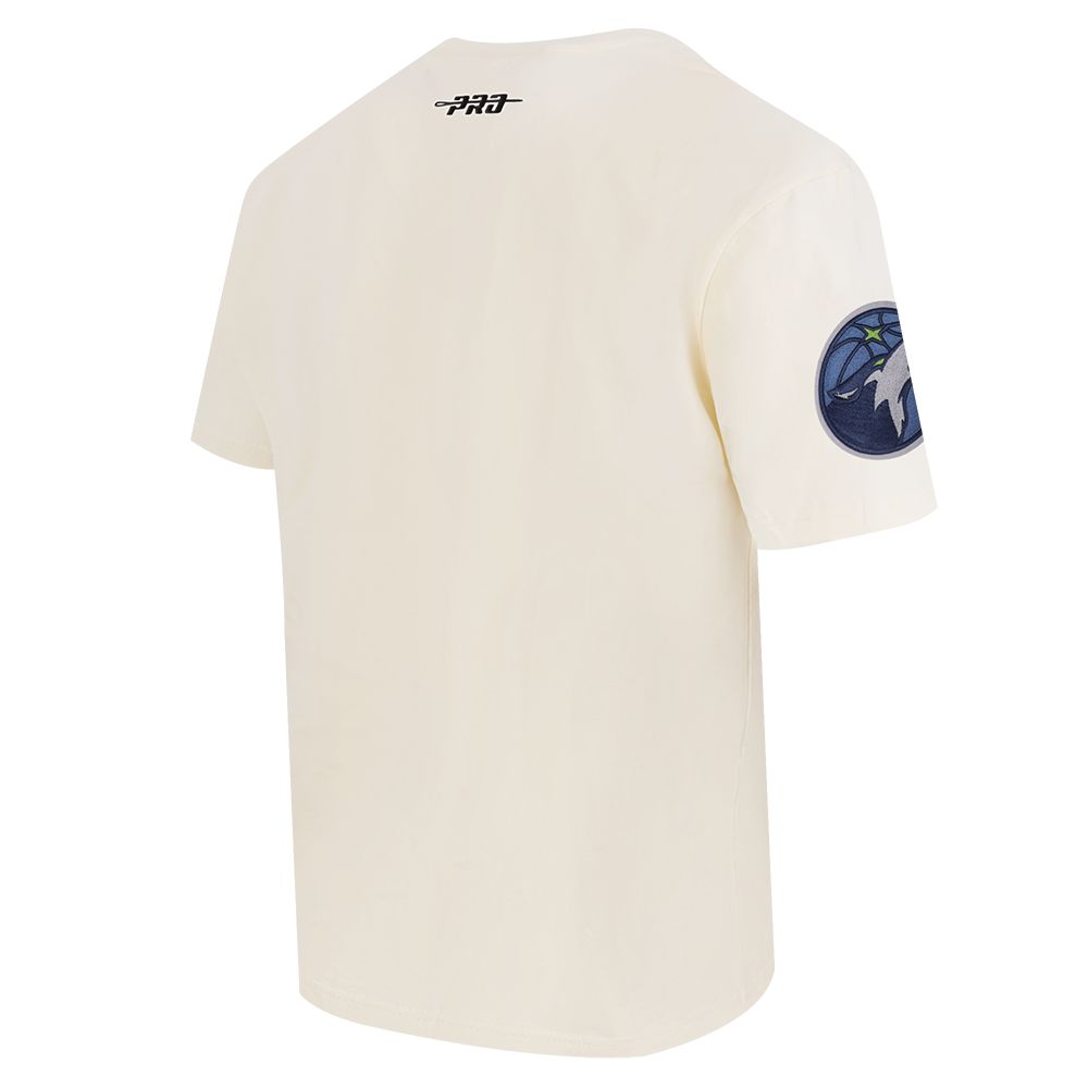 Pro Standard Men's Minnesota Timberwolves Off White Script Drop Shoulder T-Shirt product image