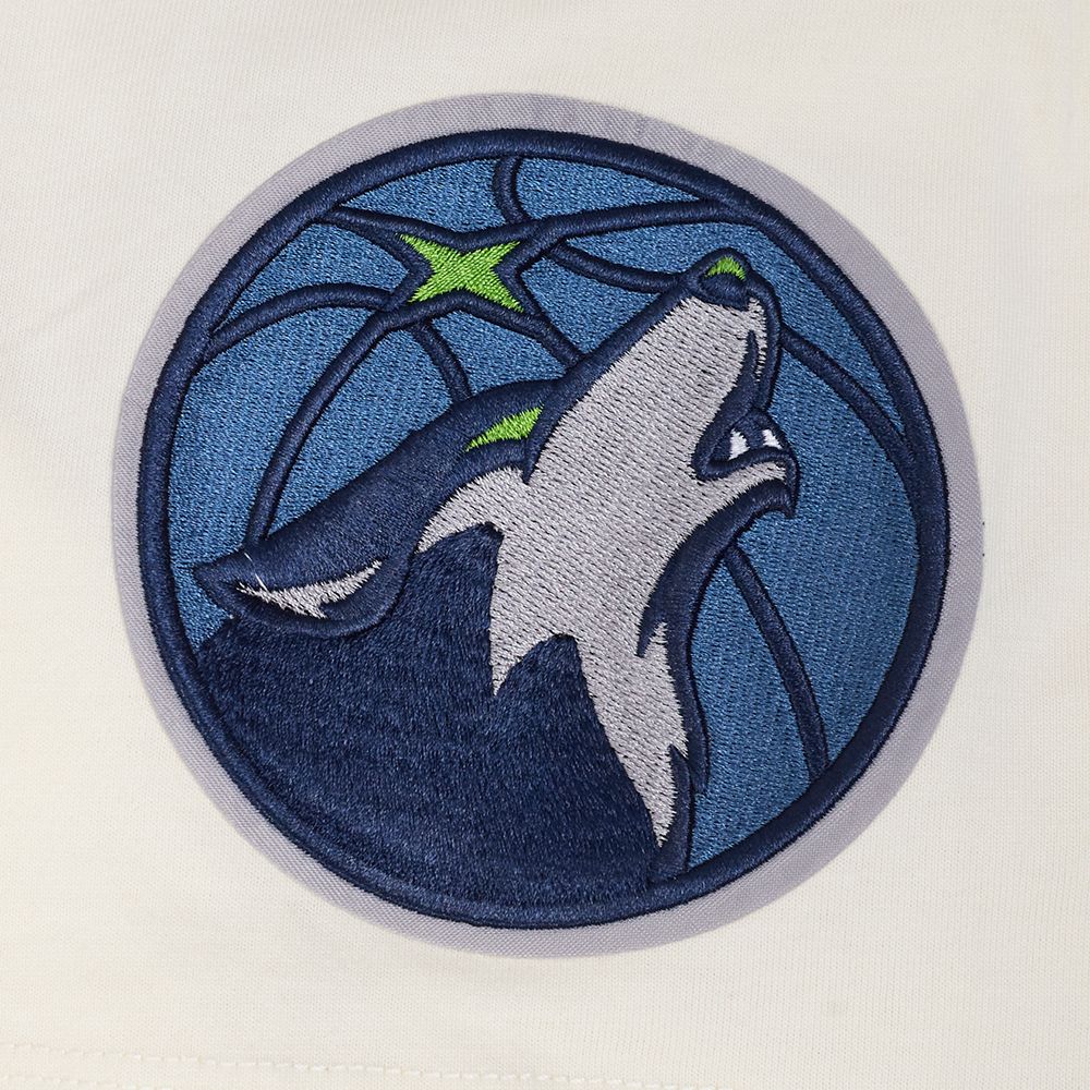 Pro Standard Men's Minnesota Timberwolves Off White Script Drop Shoulder T-Shirt product image