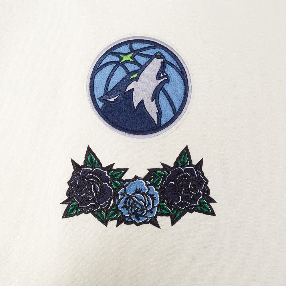 Pro Standard Men's Minnesota Timberwolves Off White Fire And Roses Washed Hoodie product image
