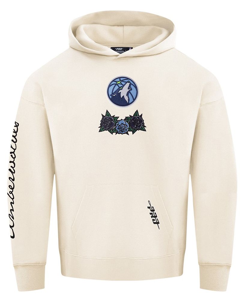 Pro Standard Men's Minnesota Timberwolves Off White Fire And Roses Washed Hoodie product image