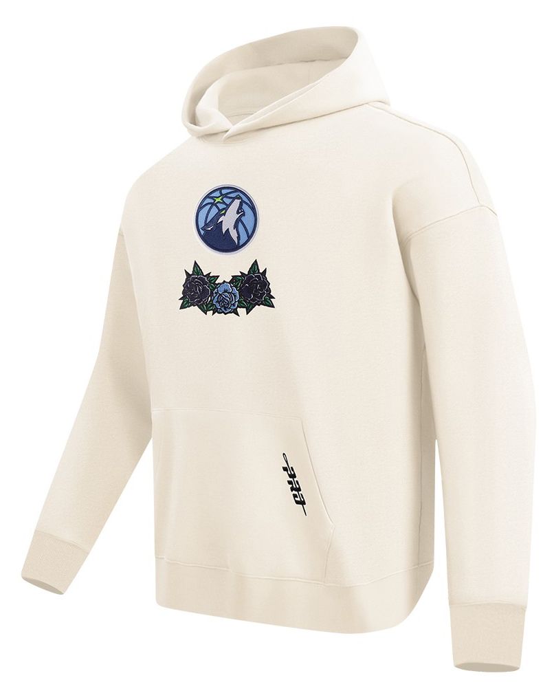 Pro Standard Men's Minnesota Timberwolves Off White Fire And Roses Washed Hoodie product image