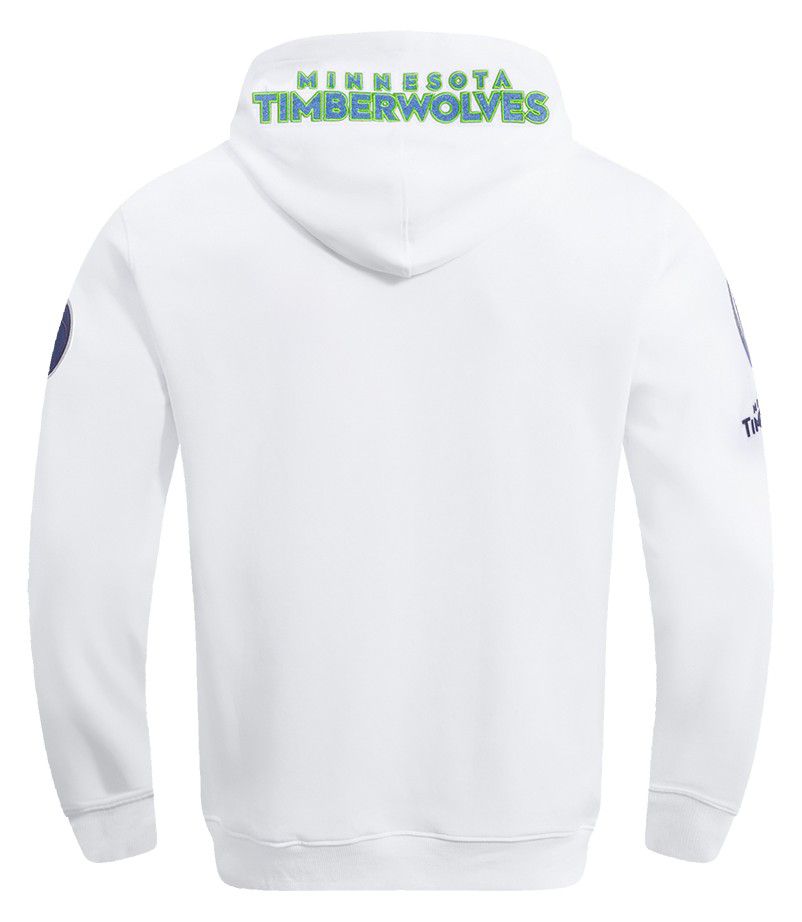 Pro Standard Men's Minnesota Timberwolves White Classic Chenille Full Zip Hoodie product image