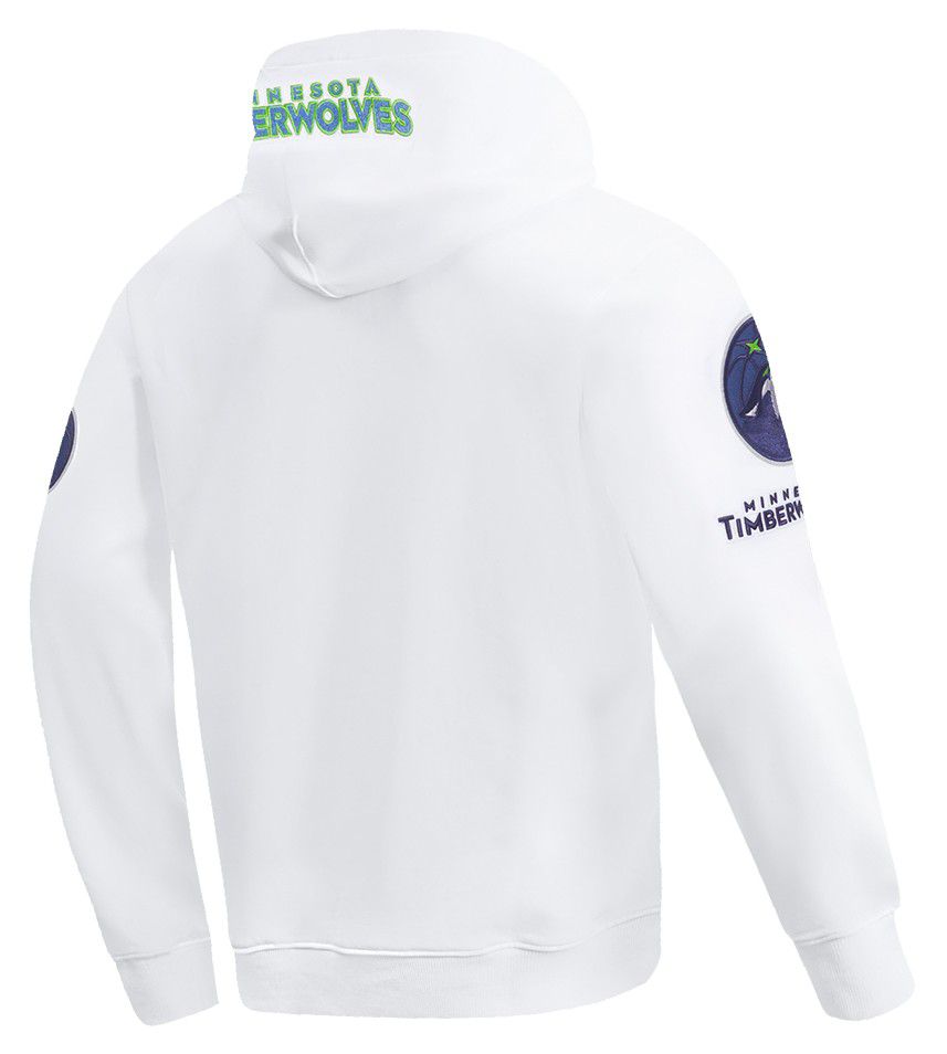 Pro Standard Men's Minnesota Timberwolves White Classic Chenille Full Zip Hoodie product image