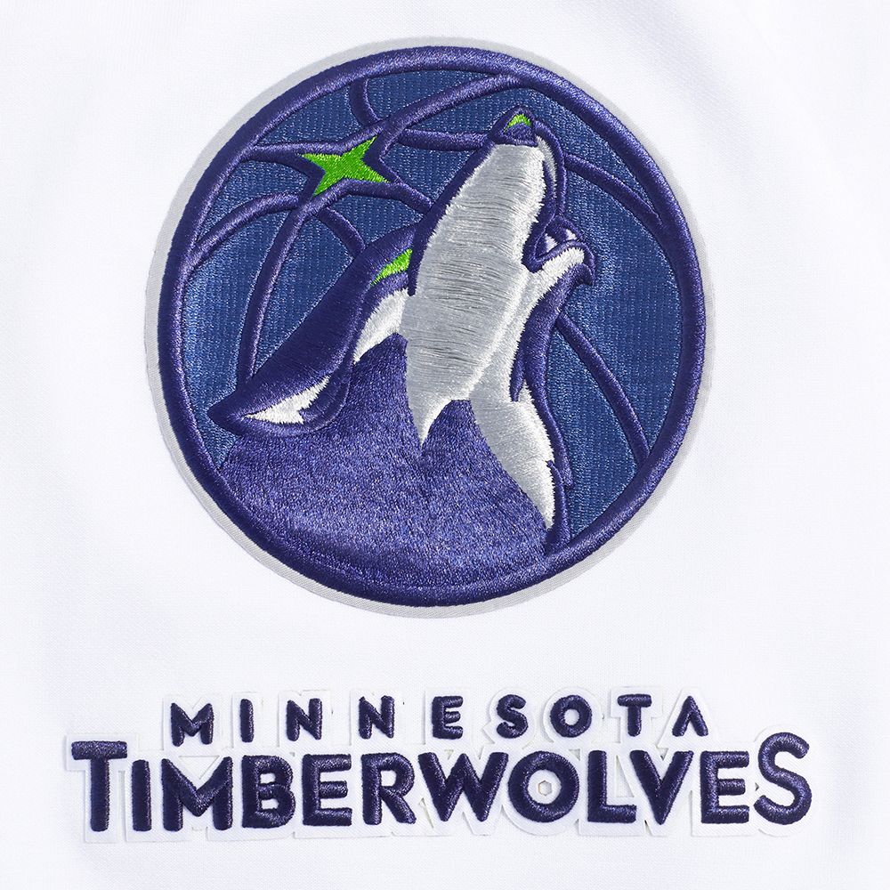 Pro Standard Men's Minnesota Timberwolves White Classic Chenille Full Zip Hoodie product image