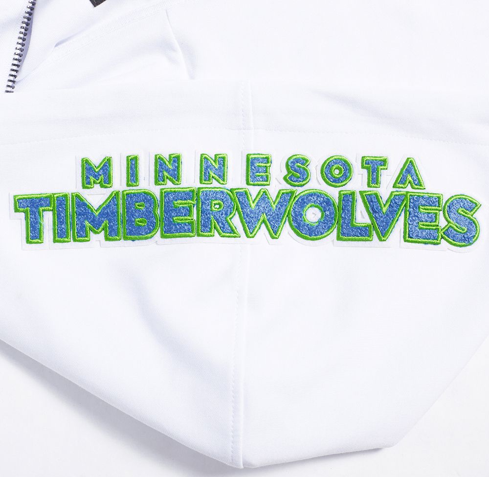 Pro Standard Men's Minnesota Timberwolves White Classic Chenille Full Zip Hoodie product image