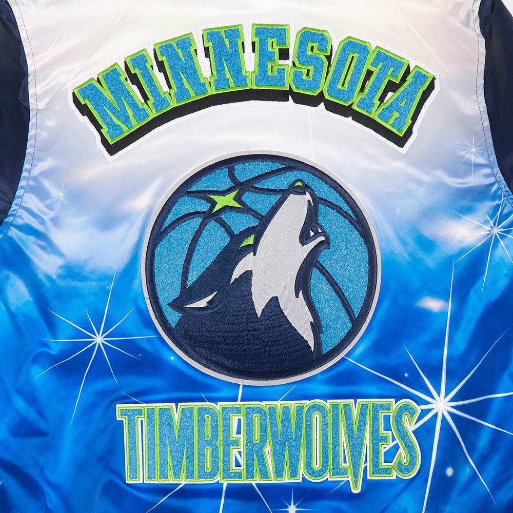 Pro Standard Adult Minnesota Timberwolves Navy Sublimated Satin Jacket product image