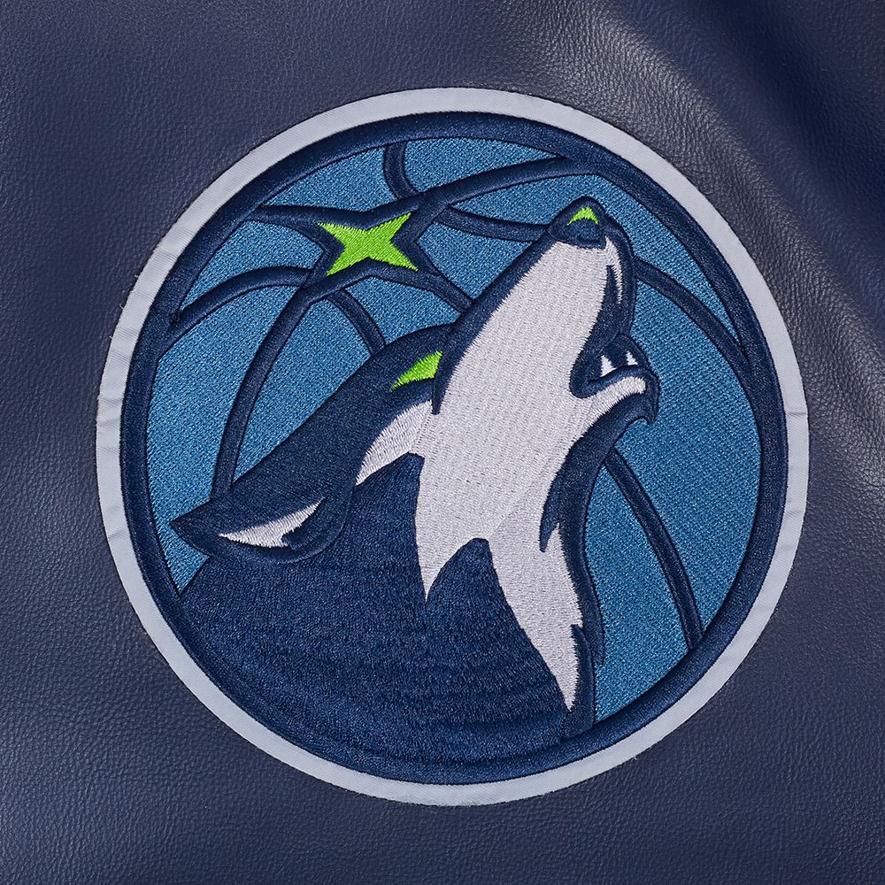 Pro Standard Men's Minnesota Timberwolves Navy Leather Jacket product image
