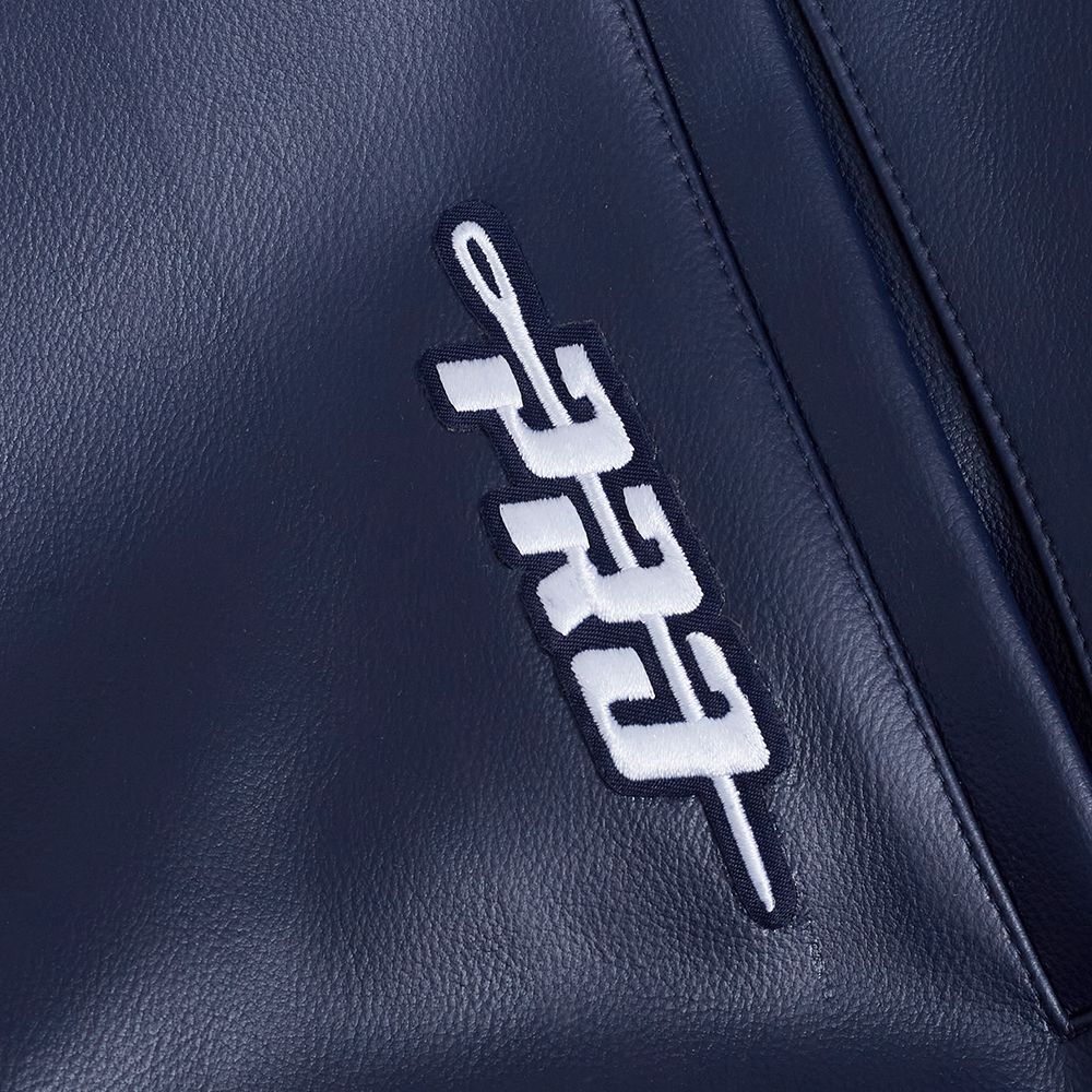 Pro Standard Men's Minnesota Timberwolves Navy Leather Jacket product image