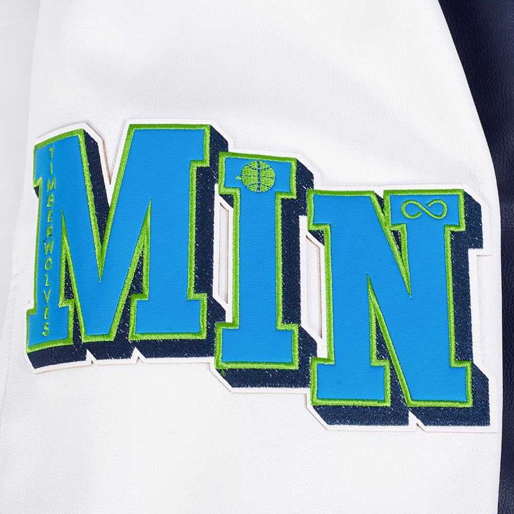 Pro Standard Men's Minnesota Timberwolves Navy Leather Jacket product image