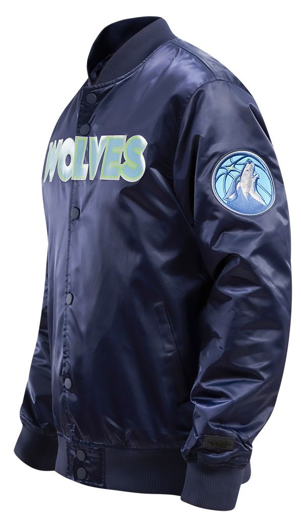 Pro Standard Men's Minnesota Timberwolves Navy Big Logo Satin Jacket product image