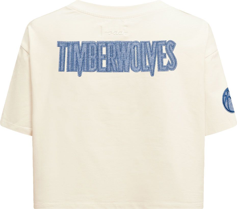 Pro Standard Women's Minnesota Timberwolves Varsity Blues Cropped Boxy T-Shirt product image