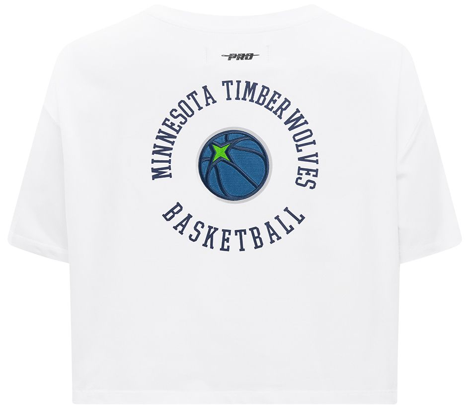 Pro Standard Women's Minnesota Timberwolves White Crest Emblem Boxy T-Shirt product image