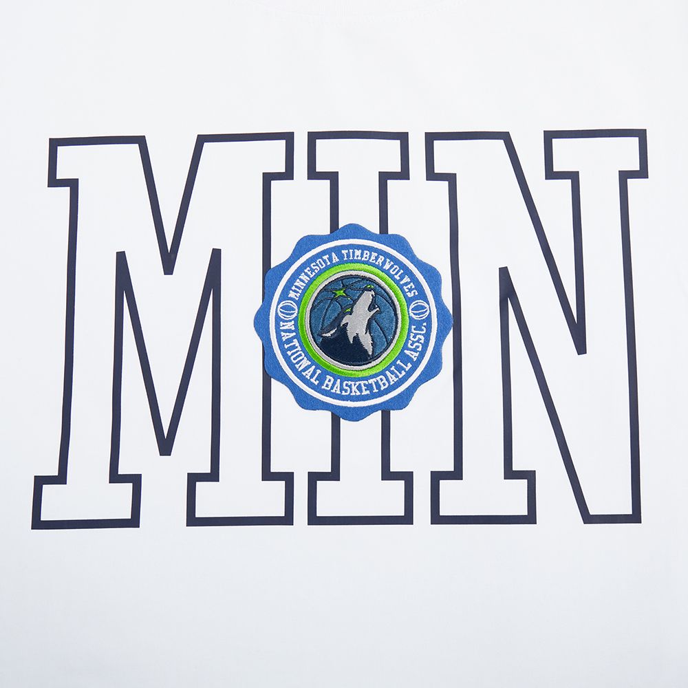 Pro Standard Women's Minnesota Timberwolves White Crest Emblem Boxy T-Shirt product image