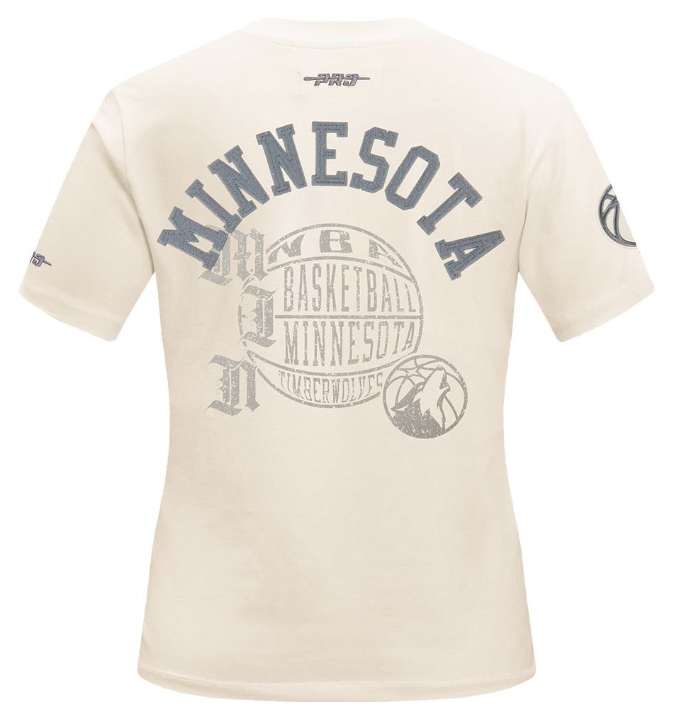 Pro Standard Women's Minnesota Timberwolves Off White Street Team Slim Fit T-Shirt product image