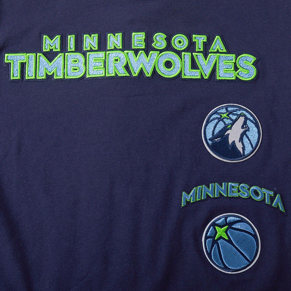 Pro Standard Youth Minnesota Timberwolves Navy Retro Classic Taping T-Shirt product image