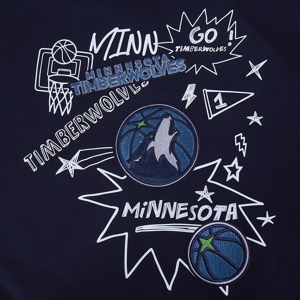 Pro Standard Women's Minnesota Timberwolves Navy Sketchbook Crewneck Sweatshirt product image