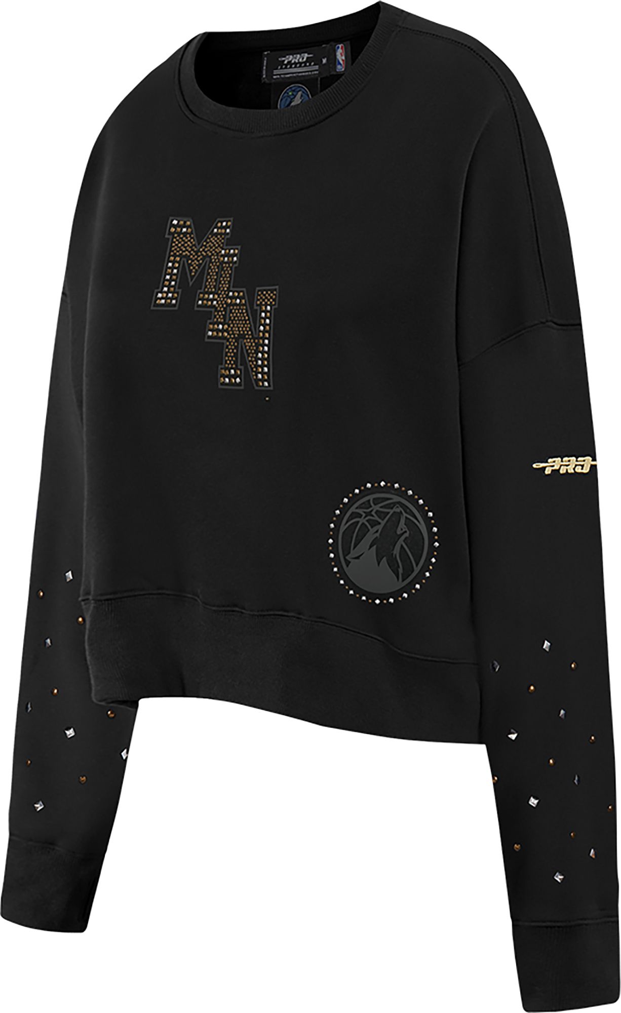 Pro Standard Women's Minnesota Timberwolves Black Renegade Crewneck Sweatshirt product image