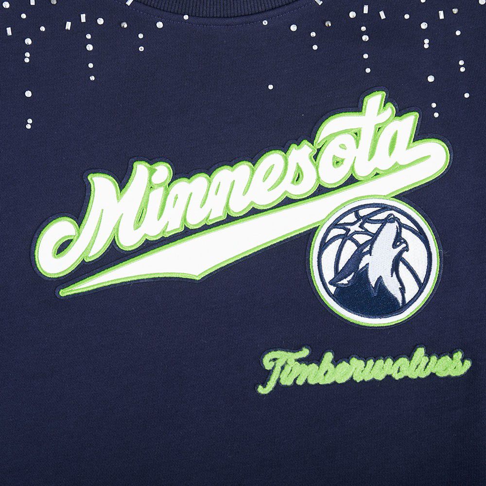 Pro Standard Women's Minnesota Timberwolves Navy Legacy Fleece Crewneck Sweatshirt product image