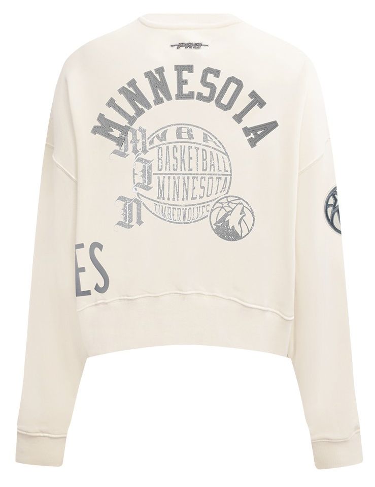 Pro Standard Women's Minnesota Timberwolves Off White Street Team Crewneck Sweatshirt product image