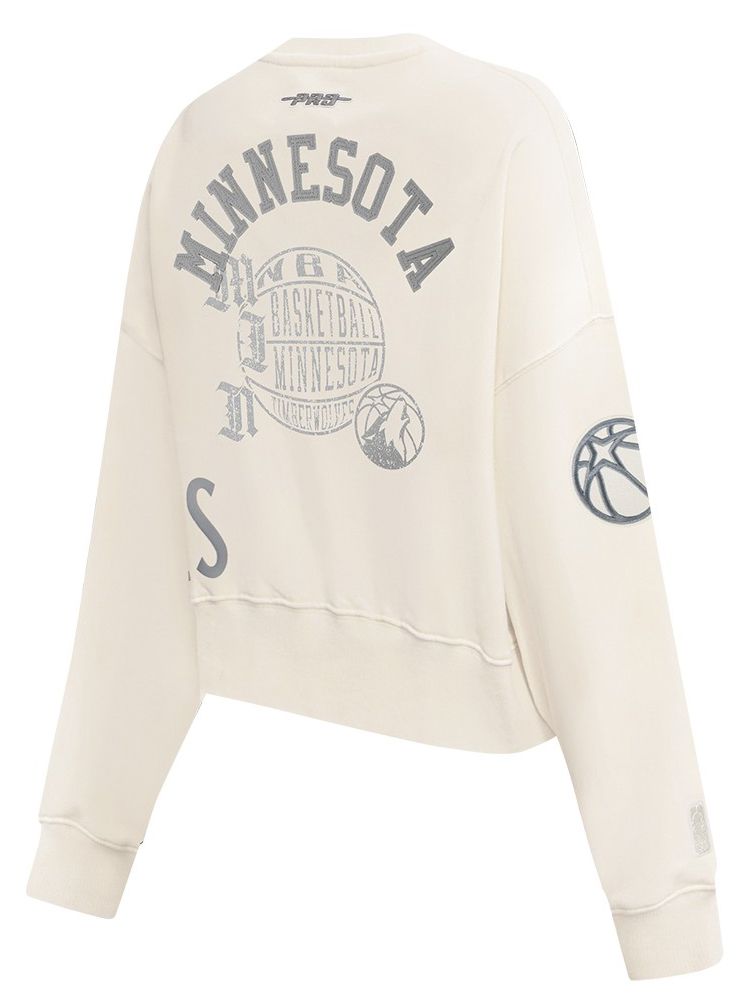 Pro Standard Women's Minnesota Timberwolves Off White Street Team Crewneck Sweatshirt product image