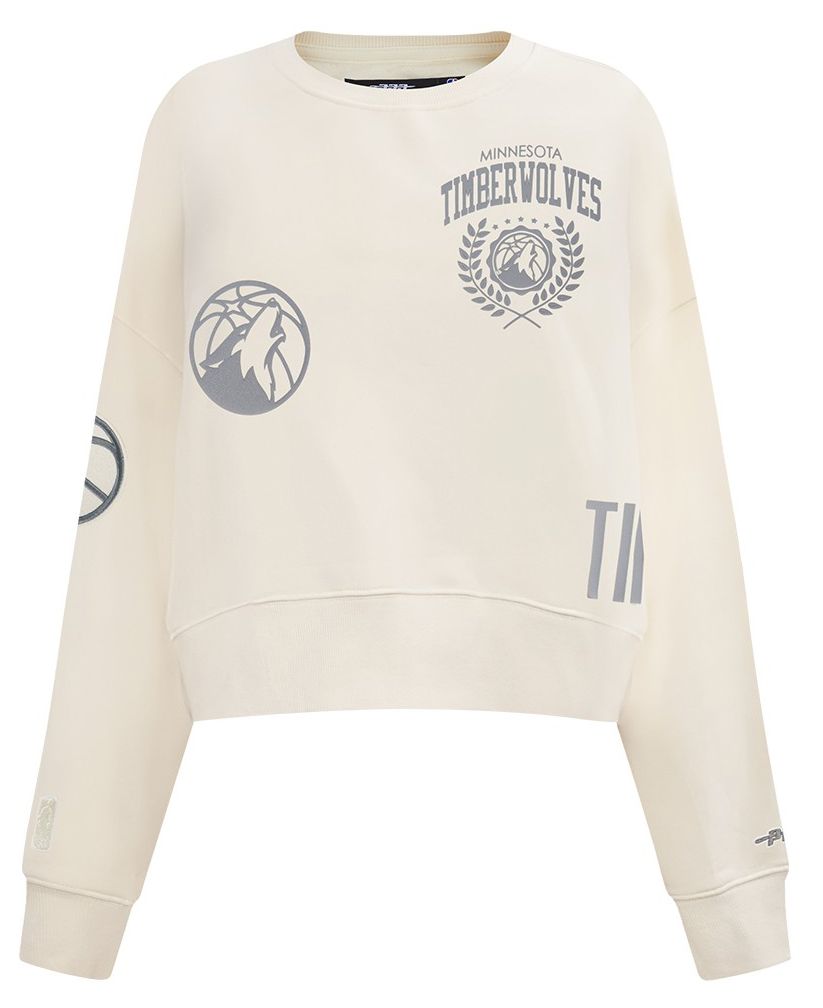 Pro Standard Women's Minnesota Timberwolves Off White Street Team Crewneck Sweatshirt product image