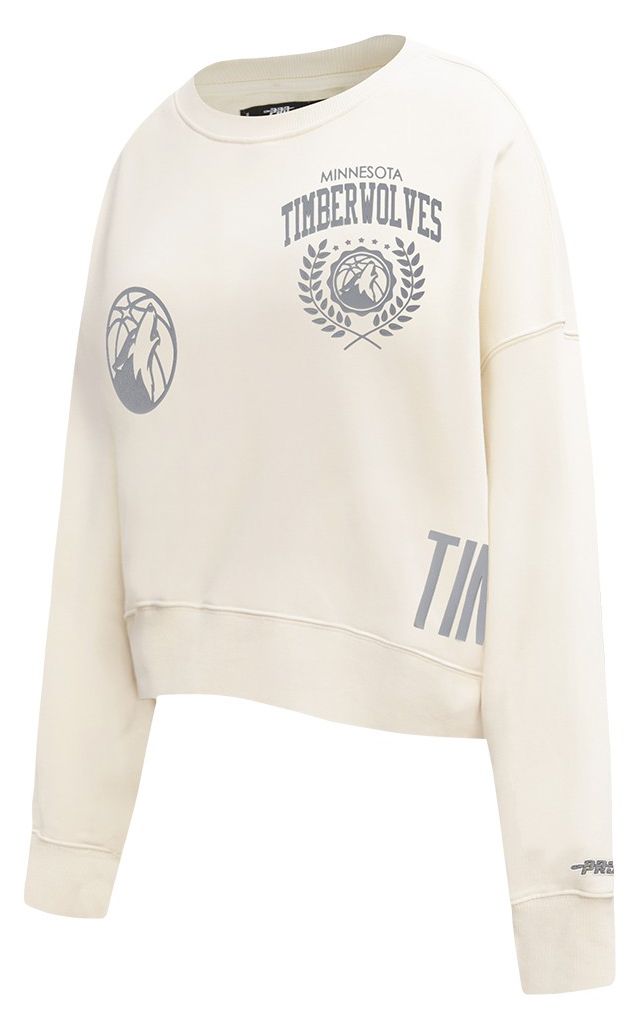 Pro Standard Women's Minnesota Timberwolves Off White Street Team Crewneck Sweatshirt product image