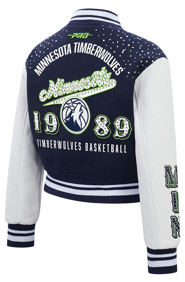 Pro Standard Women's Minnesota Timberwolves Navy Legacy Varsity Jacket product image