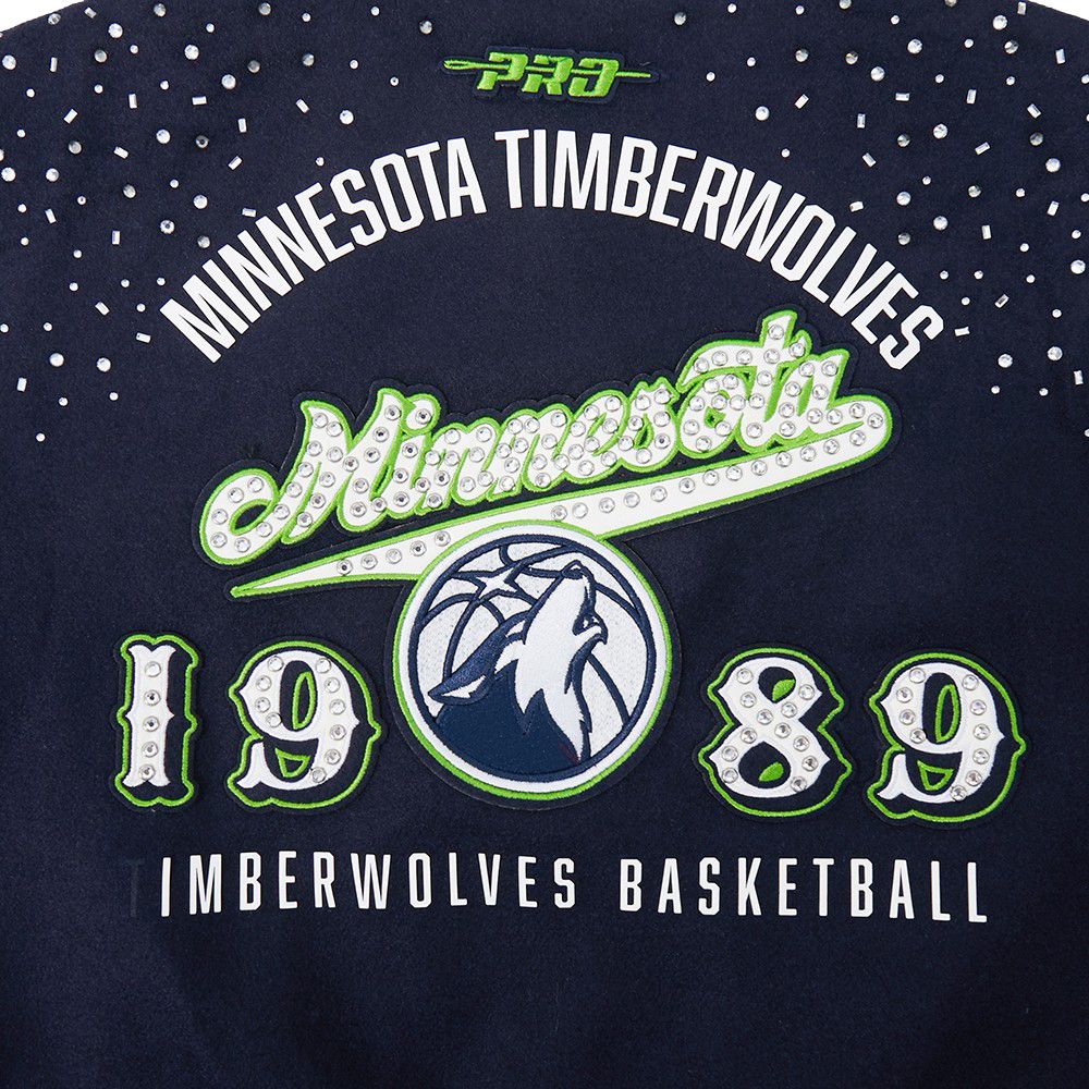 Pro Standard Women's Minnesota Timberwolves Navy Legacy Varsity Jacket product image