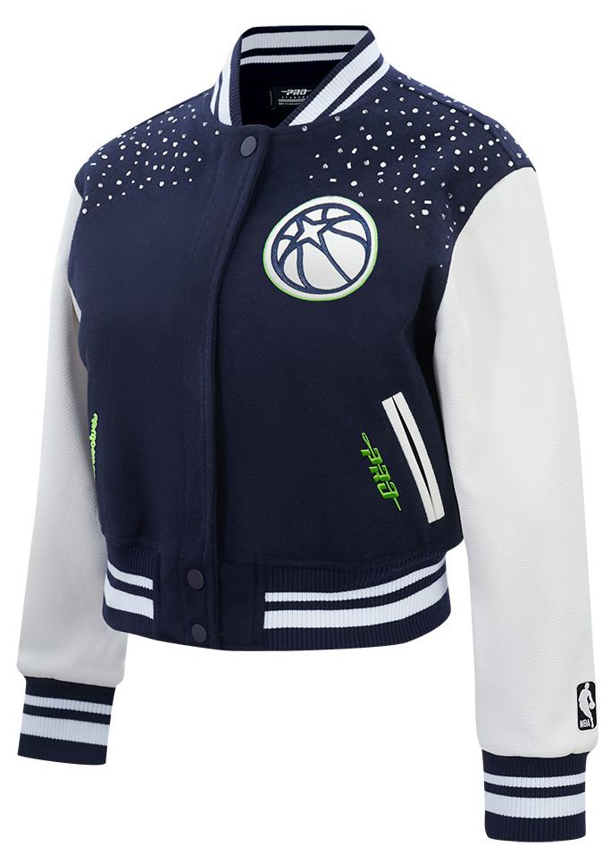Pro Standard Women's Minnesota Timberwolves Navy Legacy Varsity Jacket product image