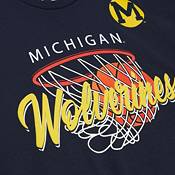 Mitchell & Ness Men's Michigan Wolverines Blue Mad Hoops T-Shirt product image