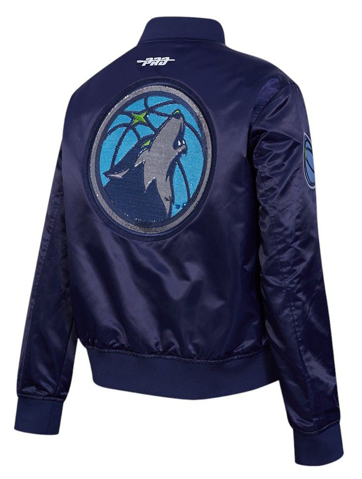 Pro Standard Women's Minnesota Timberwolves Navy Game Day Classics Satin Jacket product image