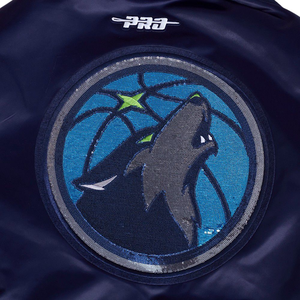 Pro Standard Women's Minnesota Timberwolves Navy Game Day Classics Satin Jacket product image