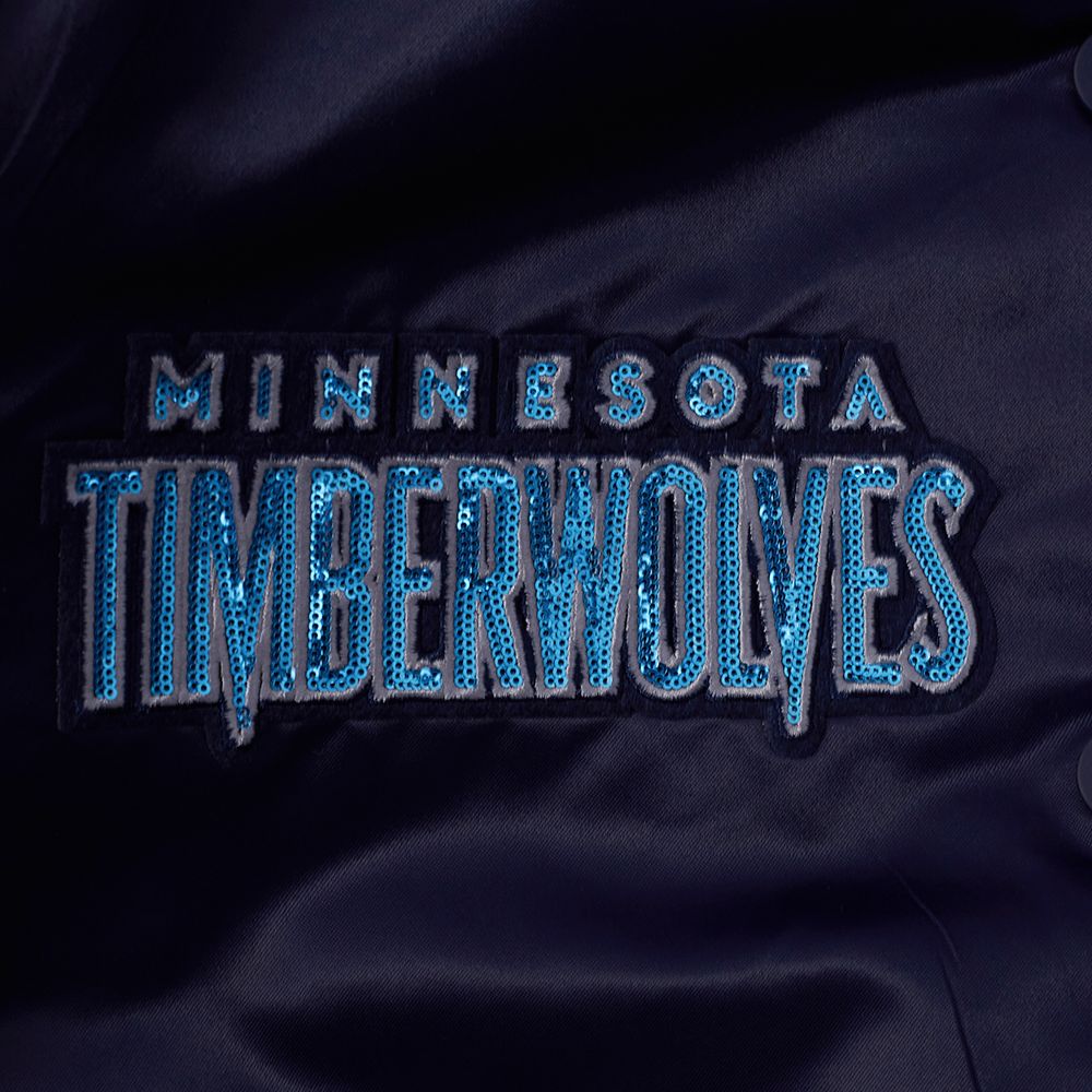 Pro Standard Women's Minnesota Timberwolves Navy Game Day Classics Satin Jacket product image