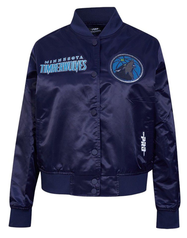 Pro Standard Women's Minnesota Timberwolves Navy Game Day Classics Satin Jacket product image